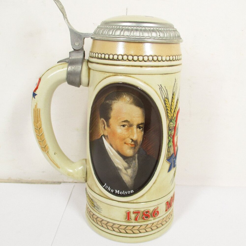 1786 - 1986 Molson 200th Anniversary Lidded Beer Stein Mug Number 00928